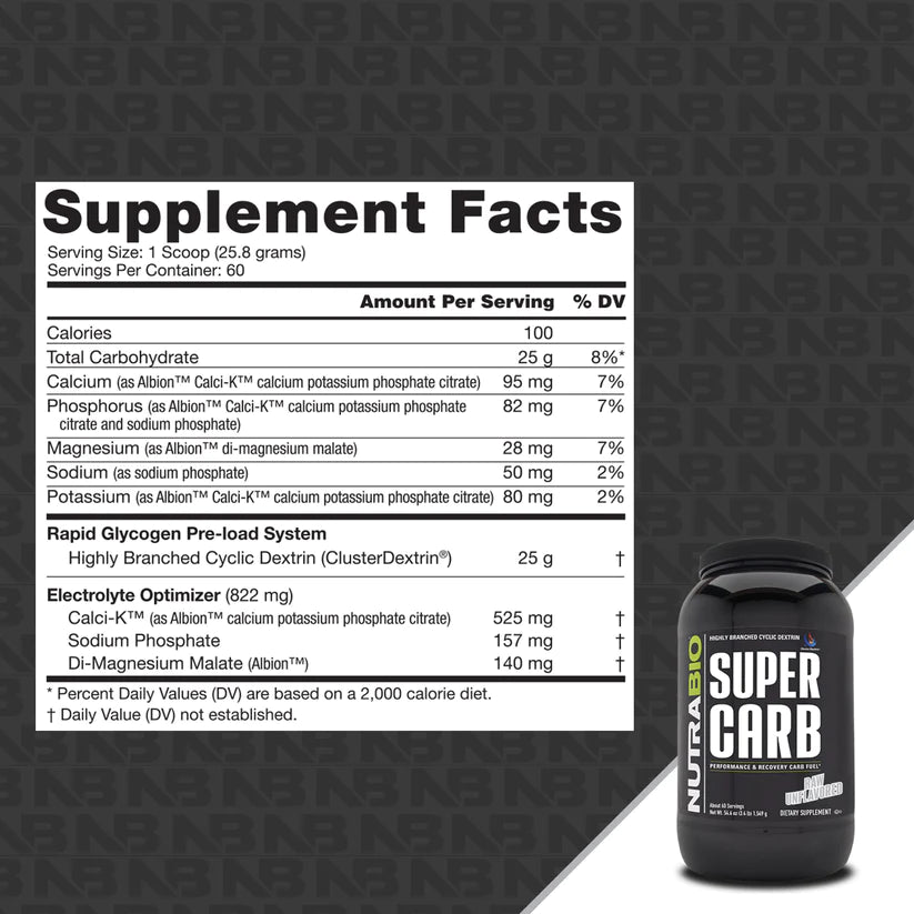 Nutrabio Super Carb 60 servings