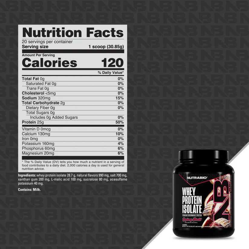 Nutrabio Whey Protein Isolate 20 servings