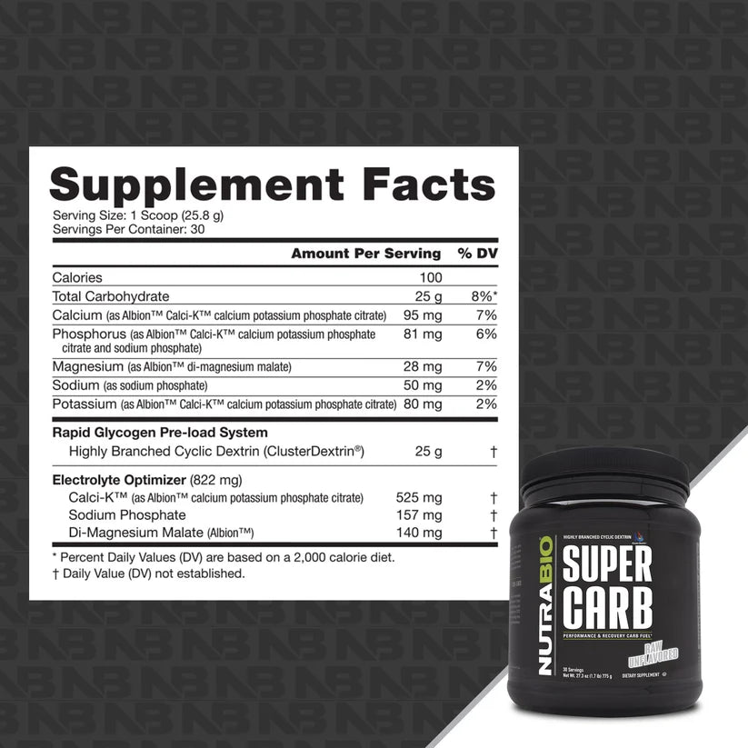 Nutrabio Super Carb 30 serving